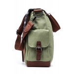 Wholesale Canvas Messenger Bag with Plaid Flap